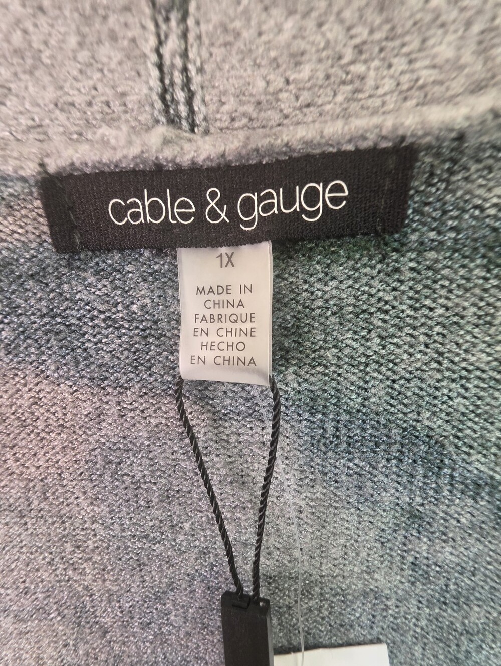 Cable & Gauge 1X Green Camo Long Cardigan NWT Plus Size Open Front - Picture 4 of 6